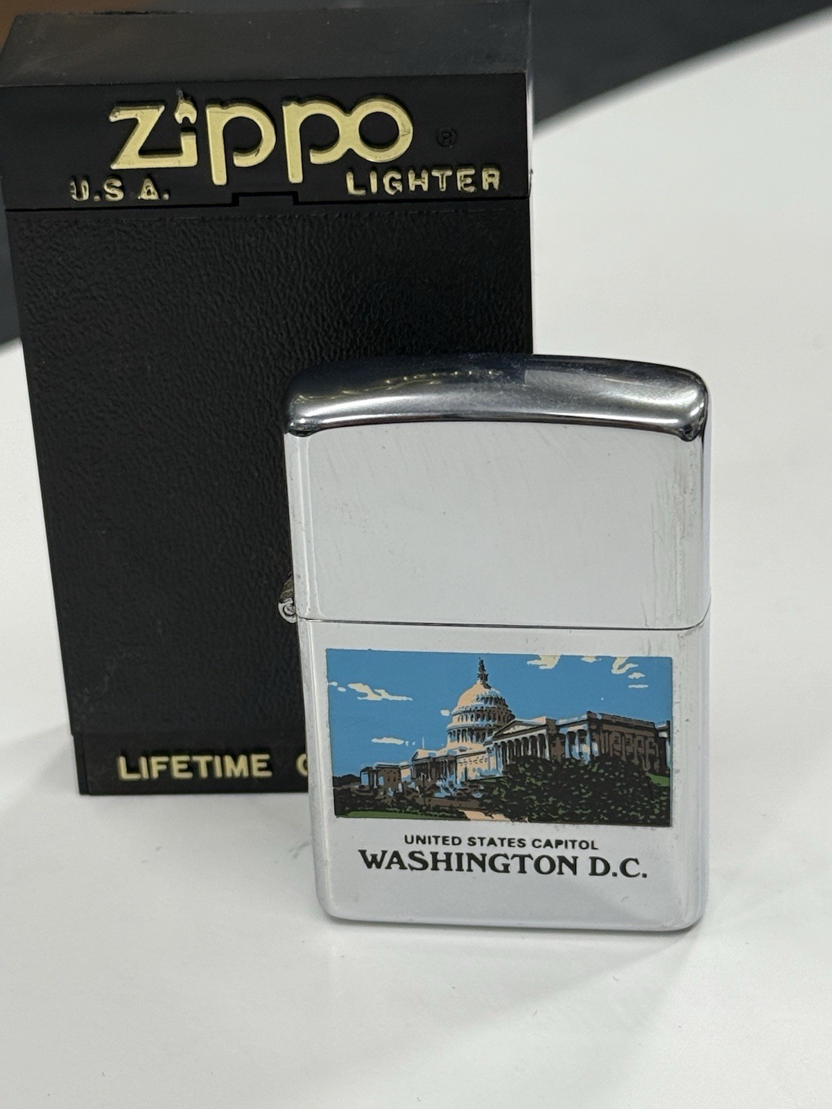 ZIPPO 1992 UNITED STATES CAPITOL WASHINGTON DC LIGHTER UNFIRED IN BOX G84
