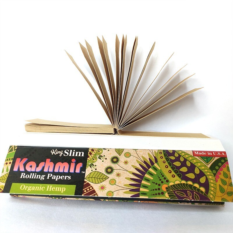 Rolling Papers Organic Hemp Slim King Size 32 Leaves Pack (25 Pack Box) -Kashmir