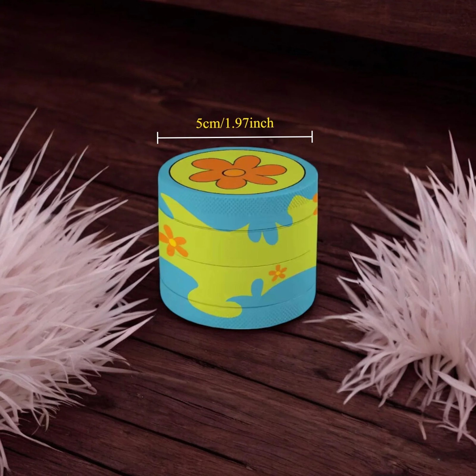2 Pack Daisy Flower Rolling Tray and Herb Grinder Set