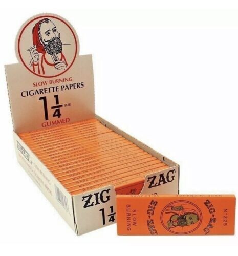 😎ZIG ZAG ORANGE CIGARETTE ROLLING PAPERS 1 1/4, 6 BOOKLETS✨👀