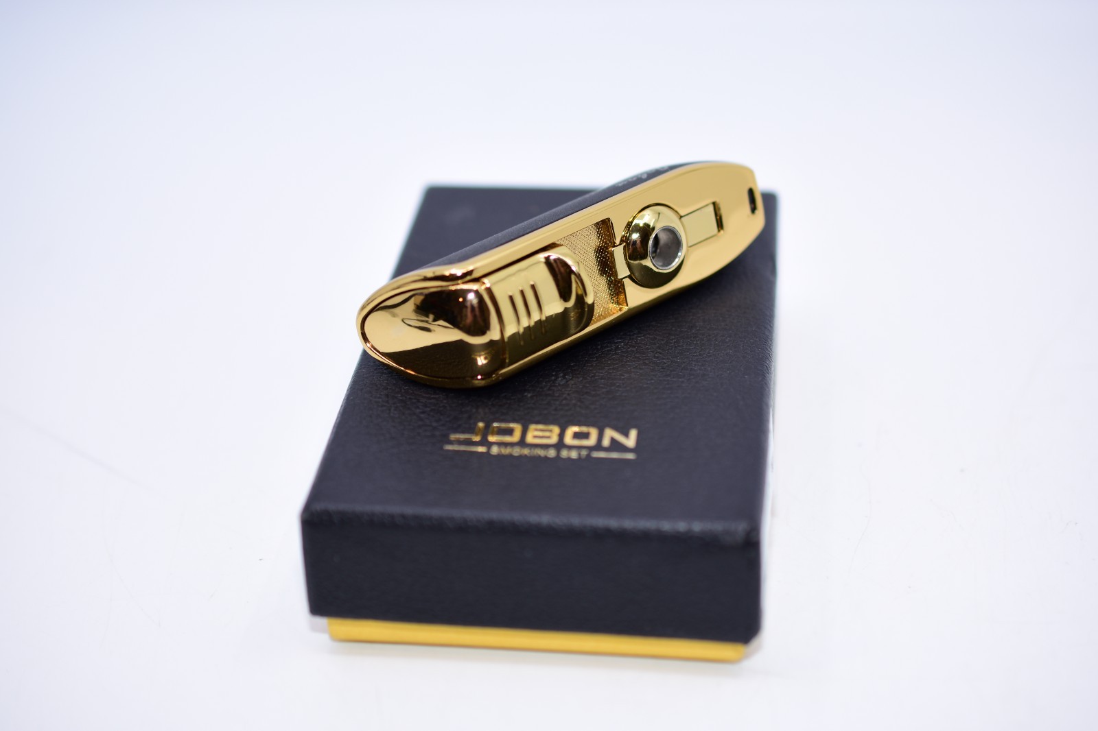JOBON Classic Triple Torch Flame Cigarette Cigar Lighter Cigar Punch BLK/GLD