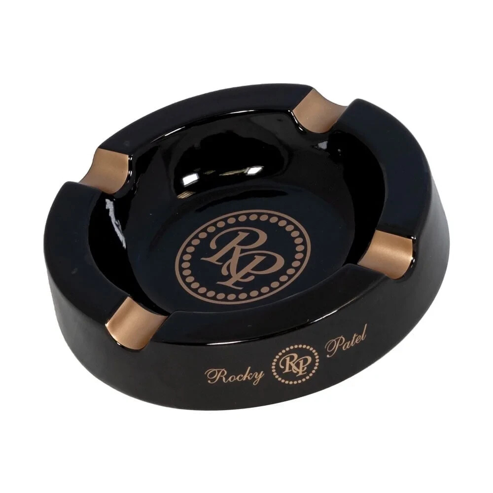 Rocky Patel Round Ceramic Cigar Ashtray – Black