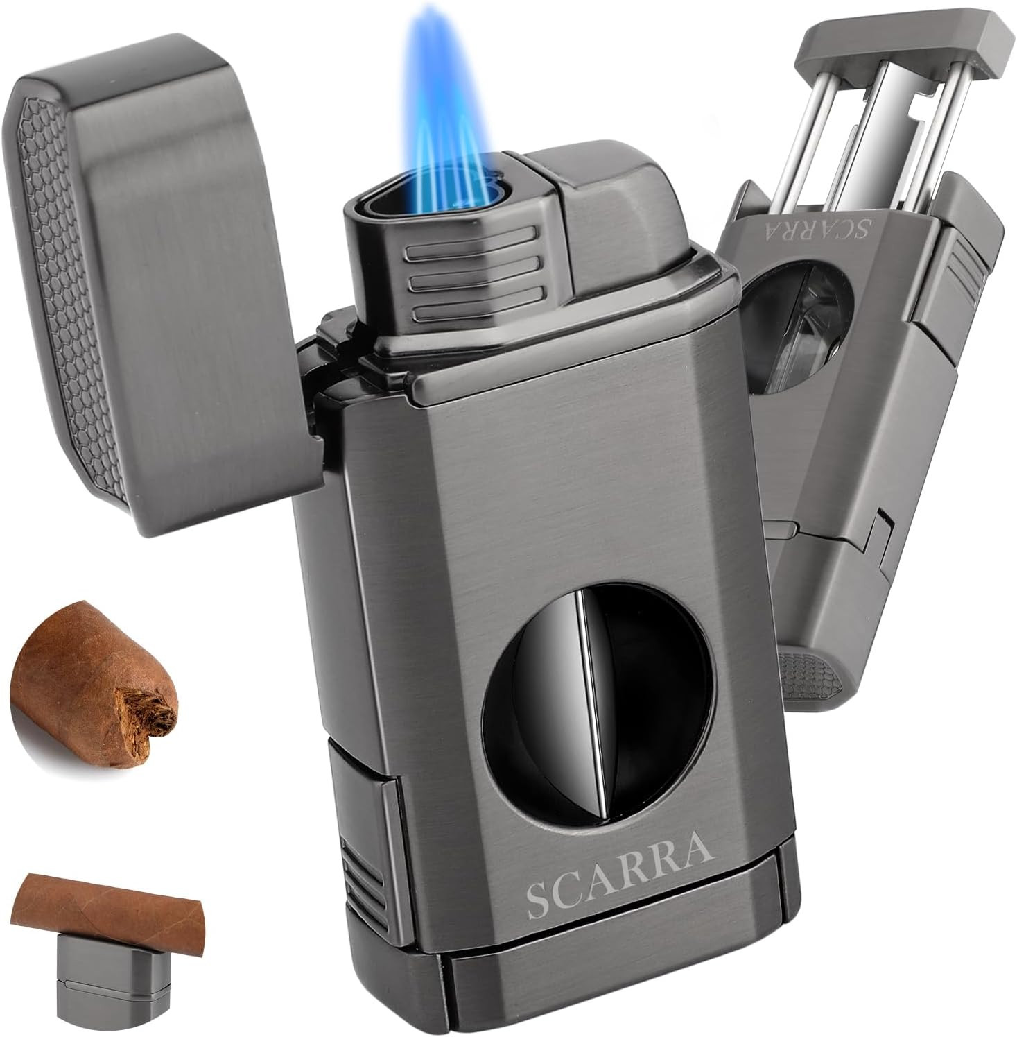 Cigar Torch Lighter, Multi-Function 3-In-1 Torch Lighter Gift for Men, Butane Li