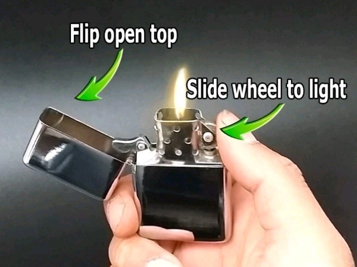 STAR Premium Windproof Oil Lighter w/High Polished Chrome & Black