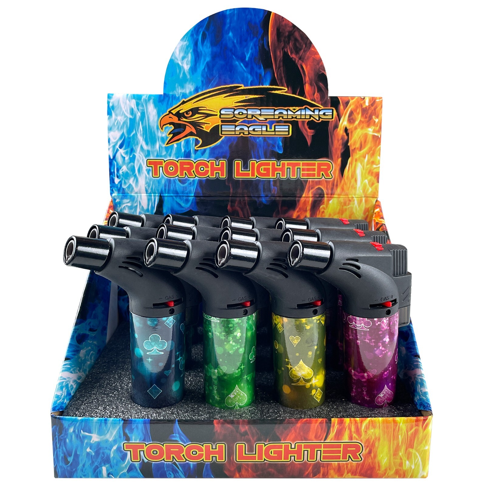 4Pack Jumbo 4″ Single Jet Flame Torch Gun Lighter Refillable Lockable Peach gift
