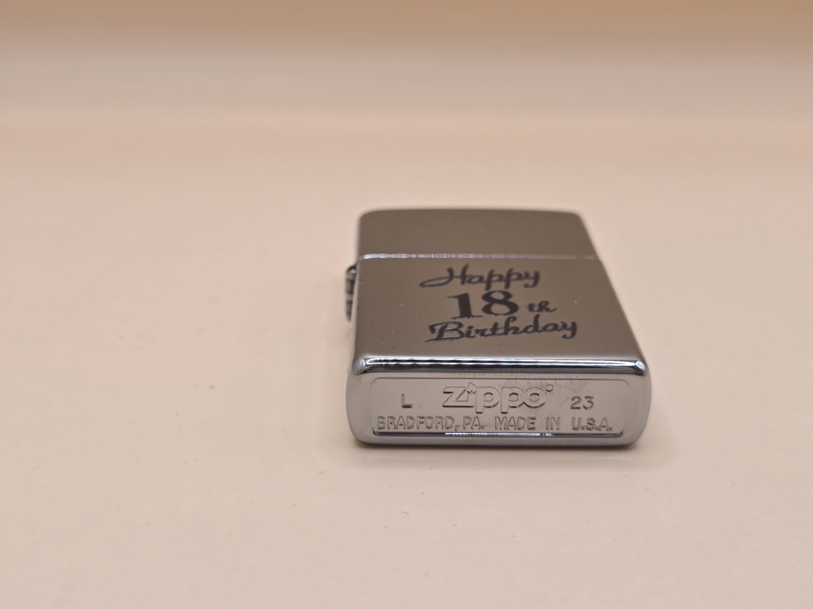 ZIPPO Happy 18th – High Polished Chrome Lighter