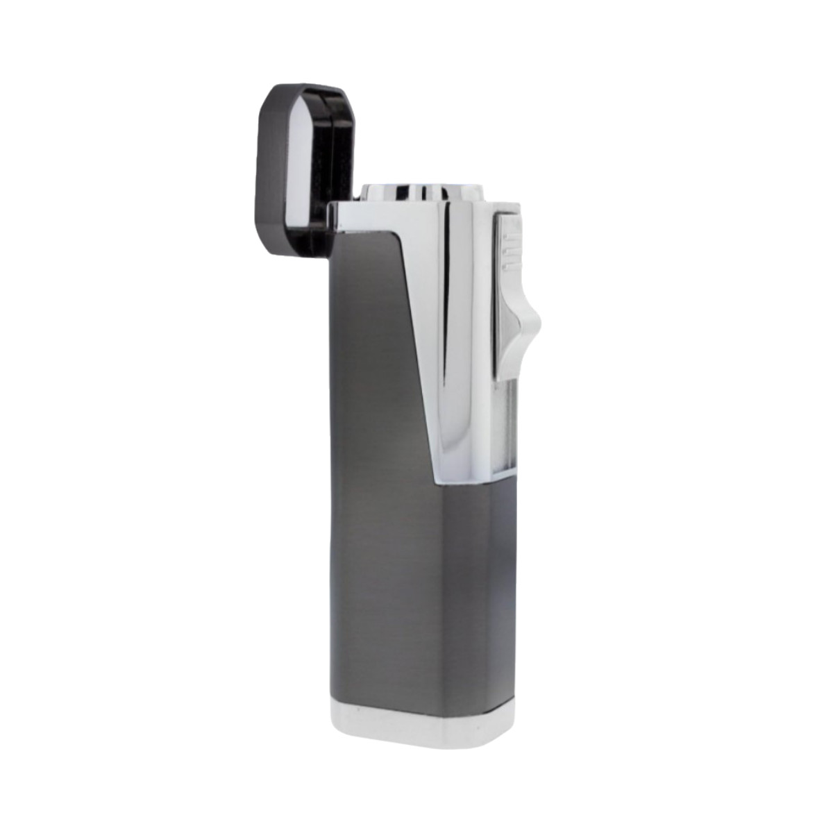 Triple Jet Torch Lighter w/ Cigar Cutter Refillable Butane Windproof Metal