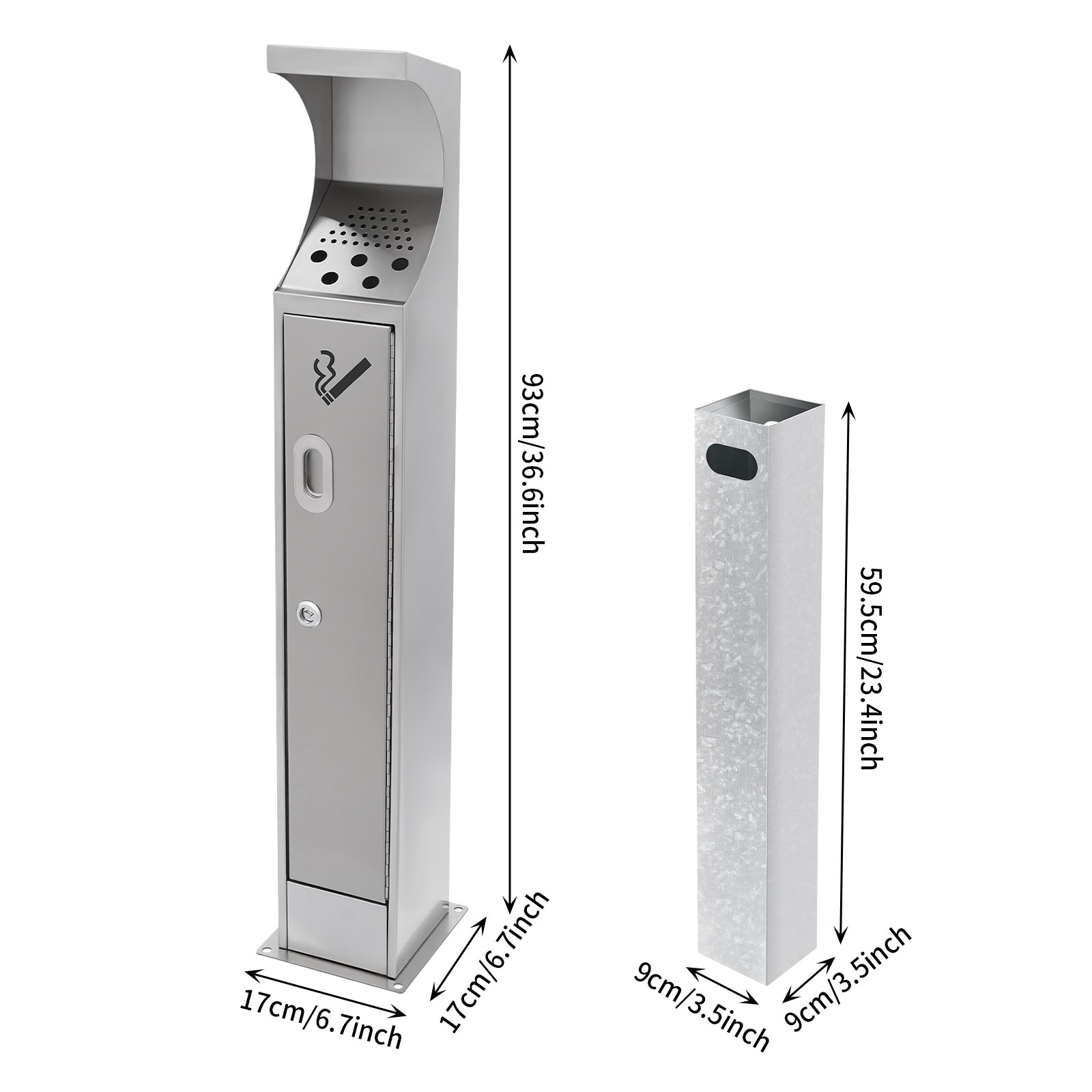Standing Cigarette Butt Disposal Standing Ashtray Cigarette Butt Disposal 5.1L