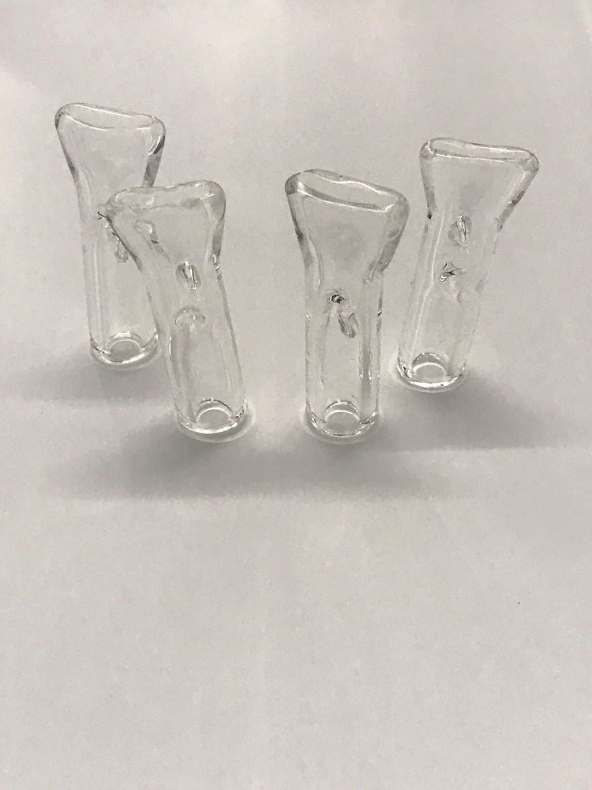Lot Of 4 Glass Tip Filter Joint Tip 1.25 inch Clear Glass Flat Tips 4pack