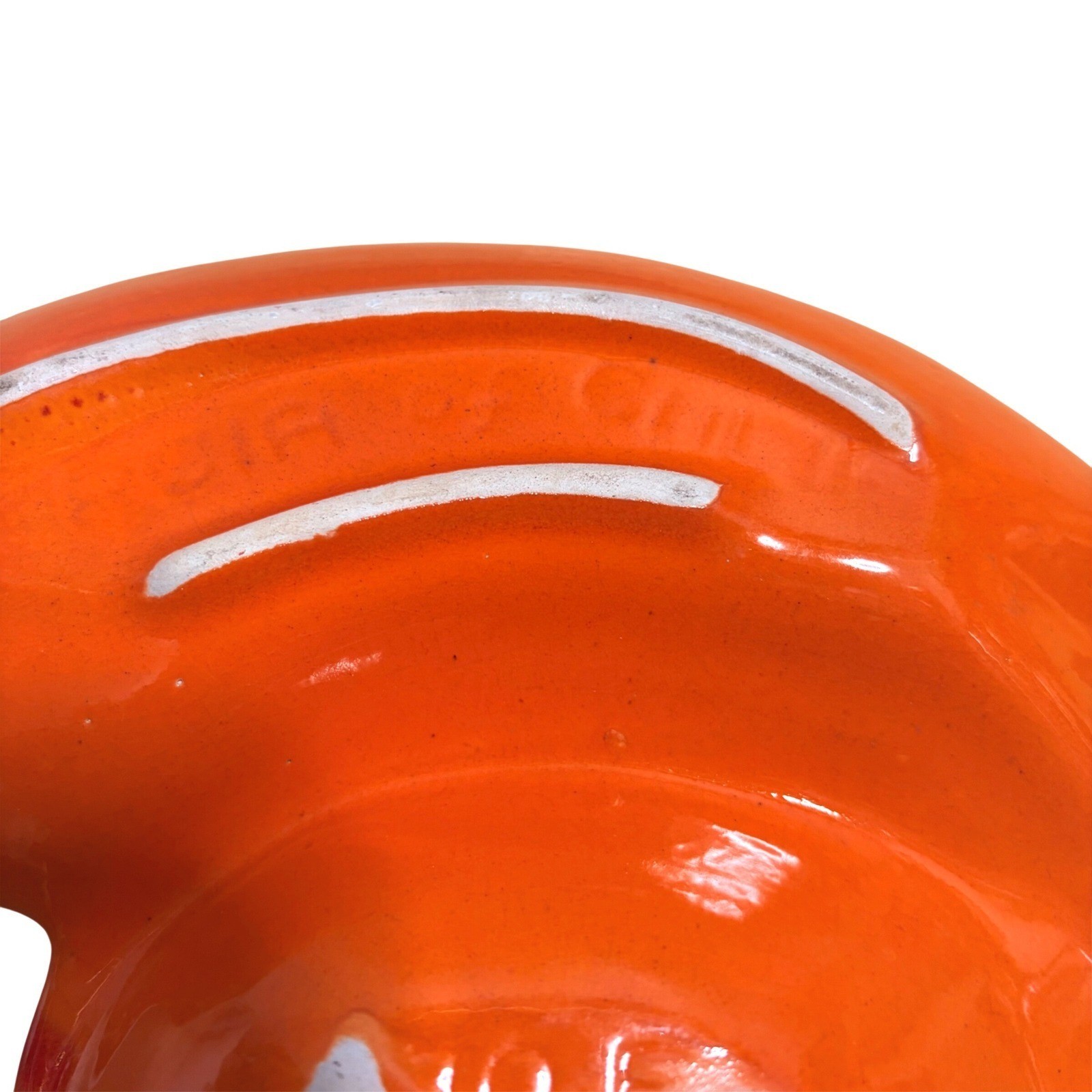 Vtg Marcia of California Lava Leaf Orange Ceramic Ashtray Dish Mid Century MCM