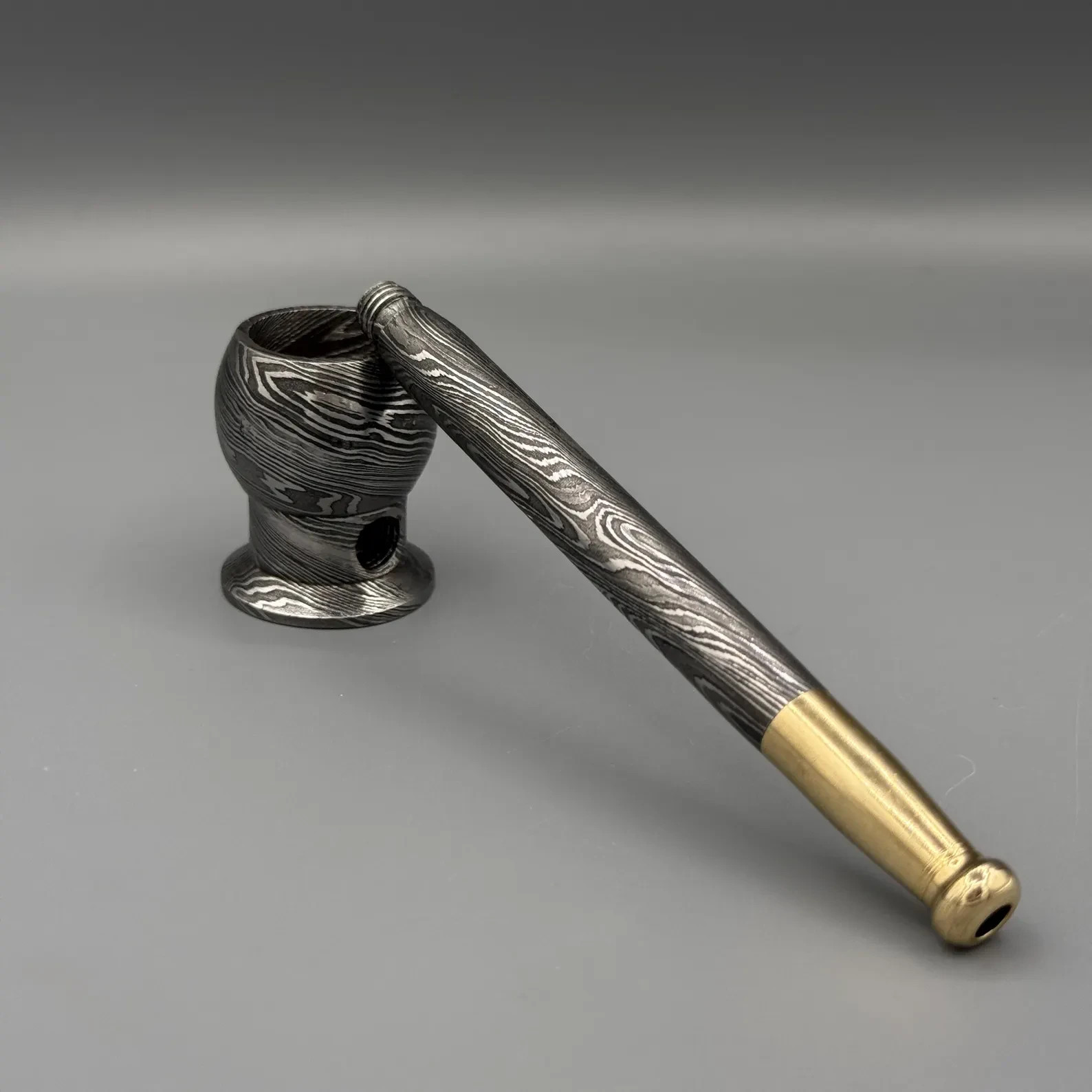 CUSTOM HANDMADE DAMASCUS STEEL SMOKING PIPE / BEST UNISEX GIFT