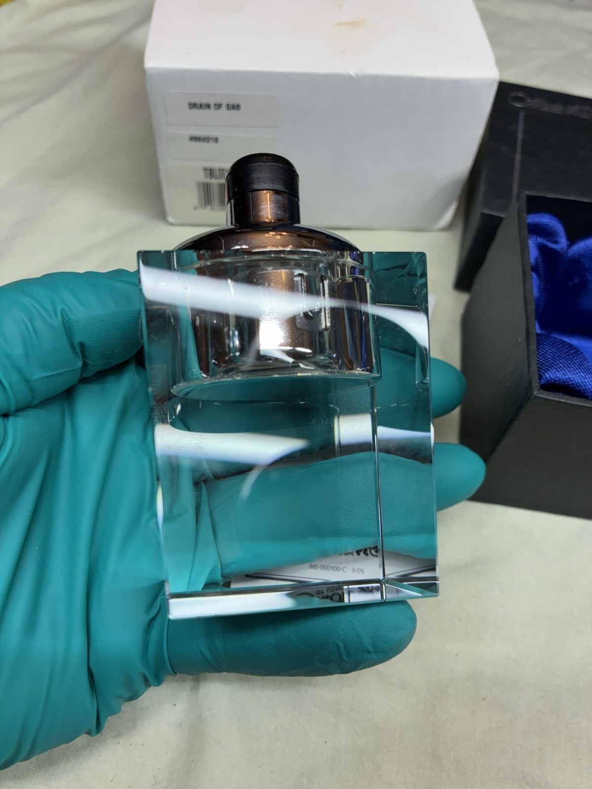 COLIBRI OF LONDON Leaded Square Crystal lighter VINTAGE- BUT NEW IN BOX