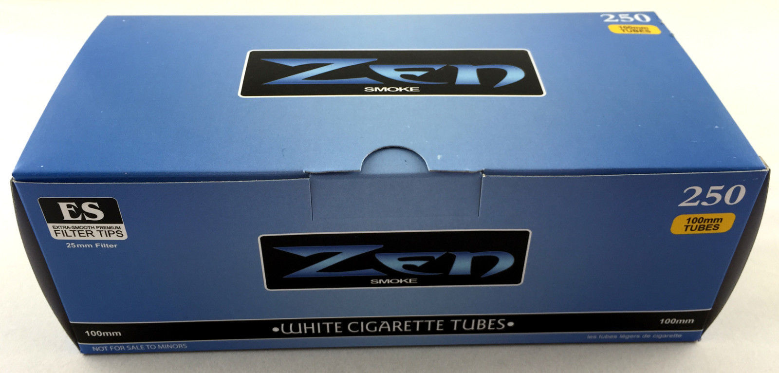 1 Box Zen Smoke White Light 100 mm 100’s Cigarette Filter 250 Tubes – 3131-1