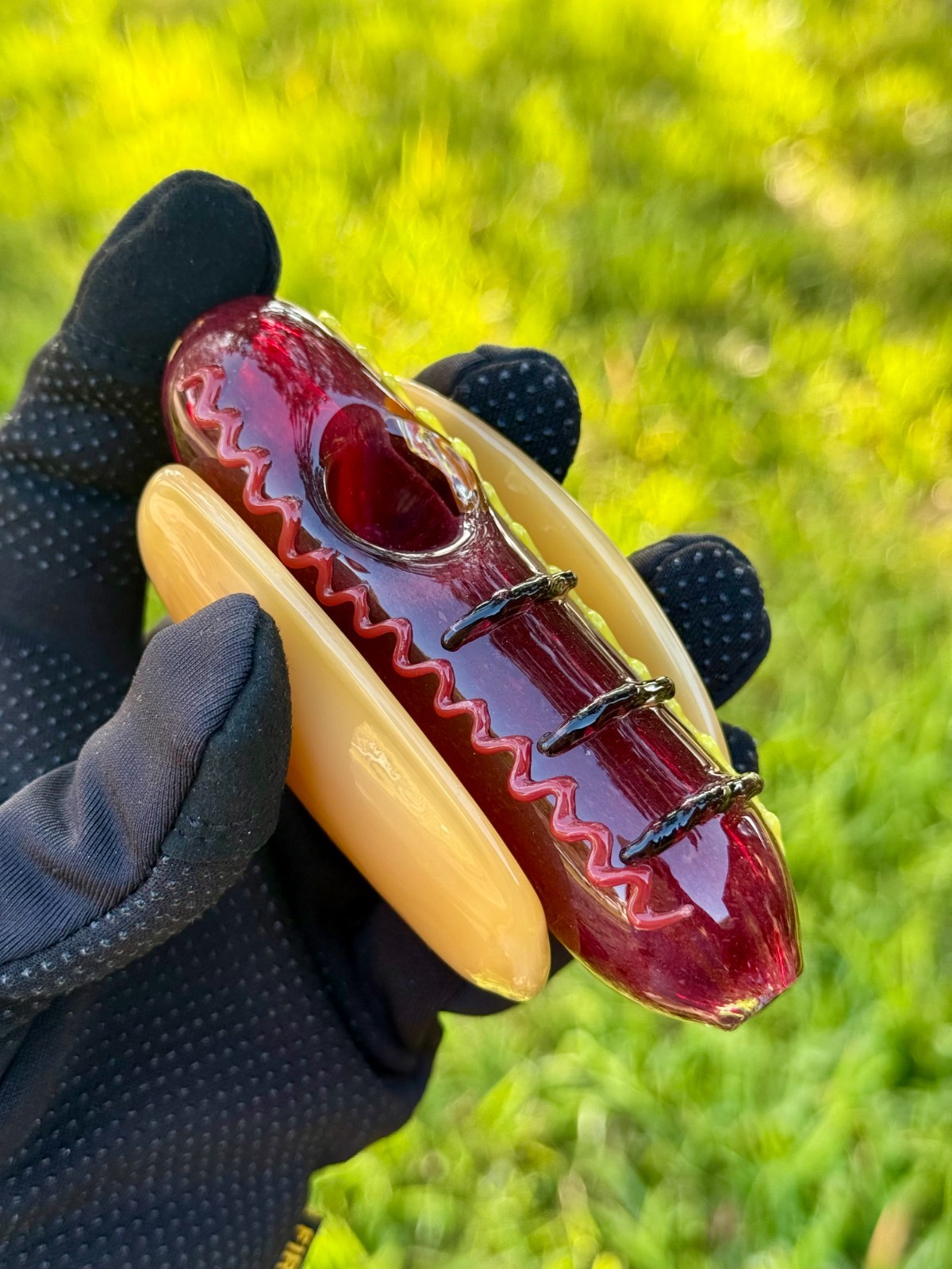 Hot Dog Glass Pipe Smoking Hand Spoon Pipe Tobacco Glass Smoke Bowl Gift