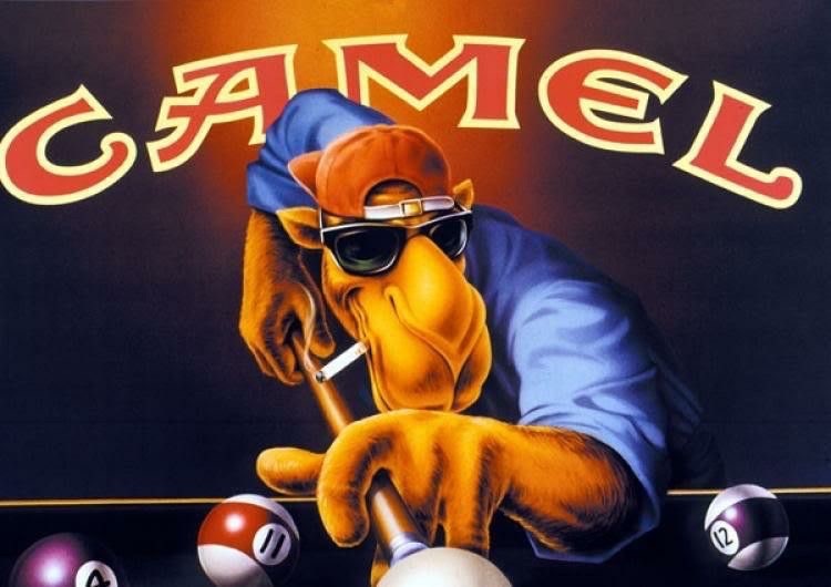 Camel Advertising Poster Smoking Camel Billiards 12x8in Metal Sign Poster Ad