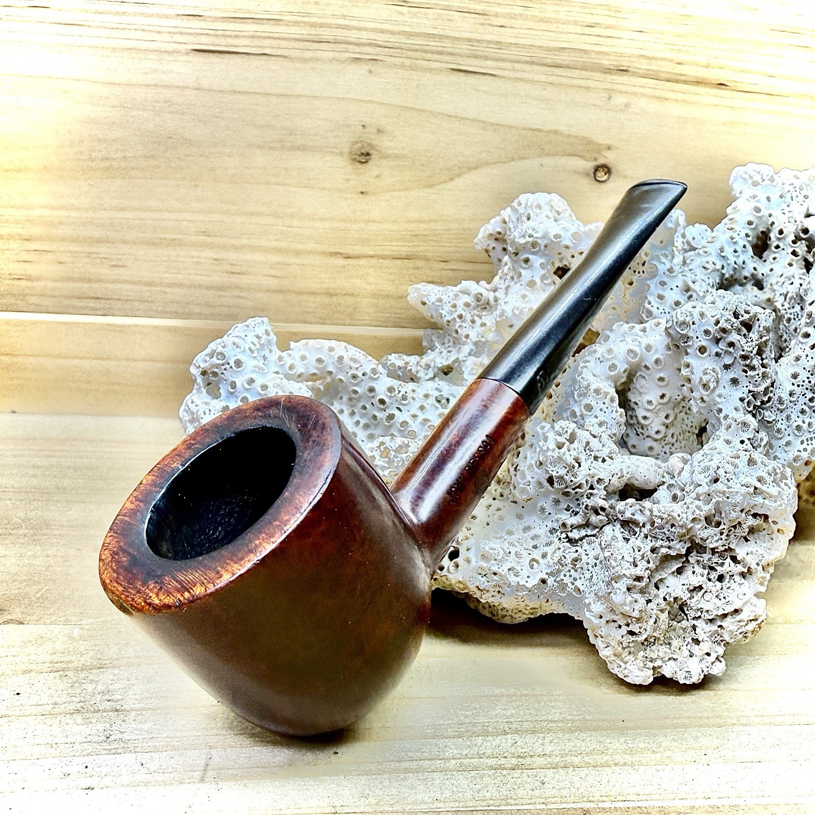 39g JOHN BESSIA JB SMOOTH STRAIGHT POT OLD ARCADE OHIO AMERICAN ESTATE PIPE