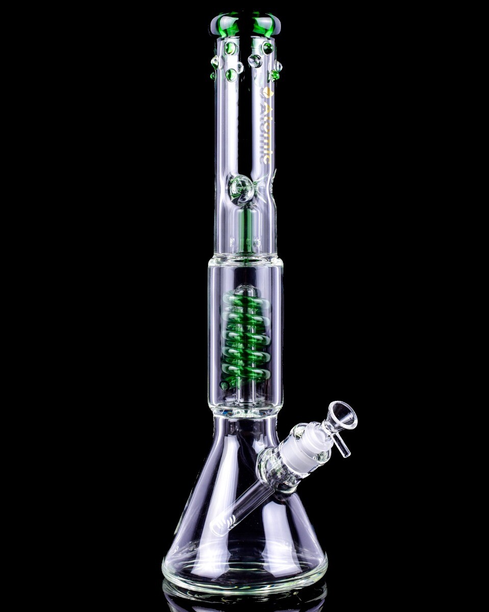 THICK Glass Bong 18″ Inline Perc to Coil Perc Bong HELIX Bong Beaker Bong *USA*
