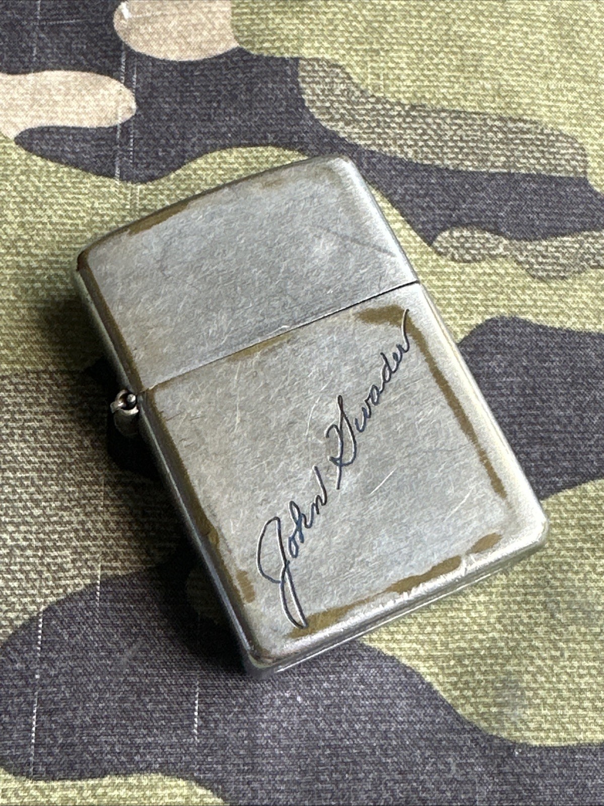 1940s Vintage Zippo Lighter Case – 3 Barrel Hinge – CASE ONLY