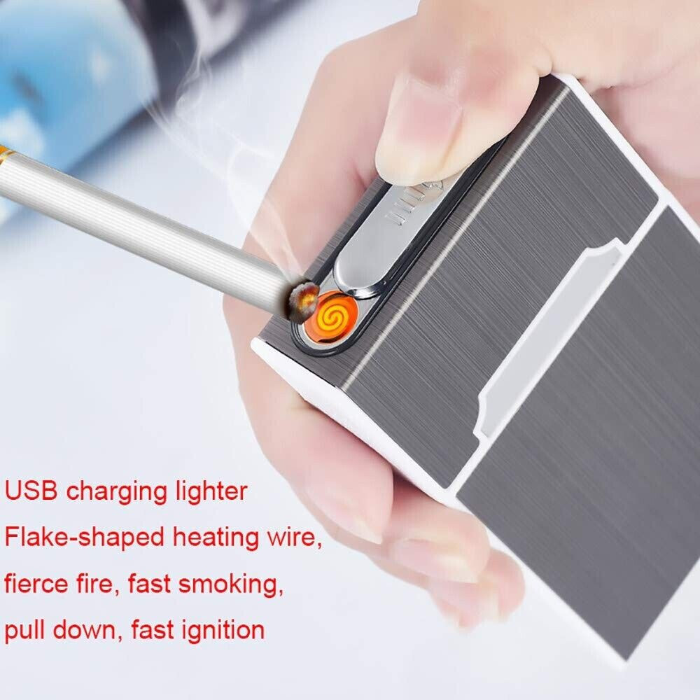 100s Size Cigarette Case Smoke Tobacco Box Lightweight Holder Windproof Lighter