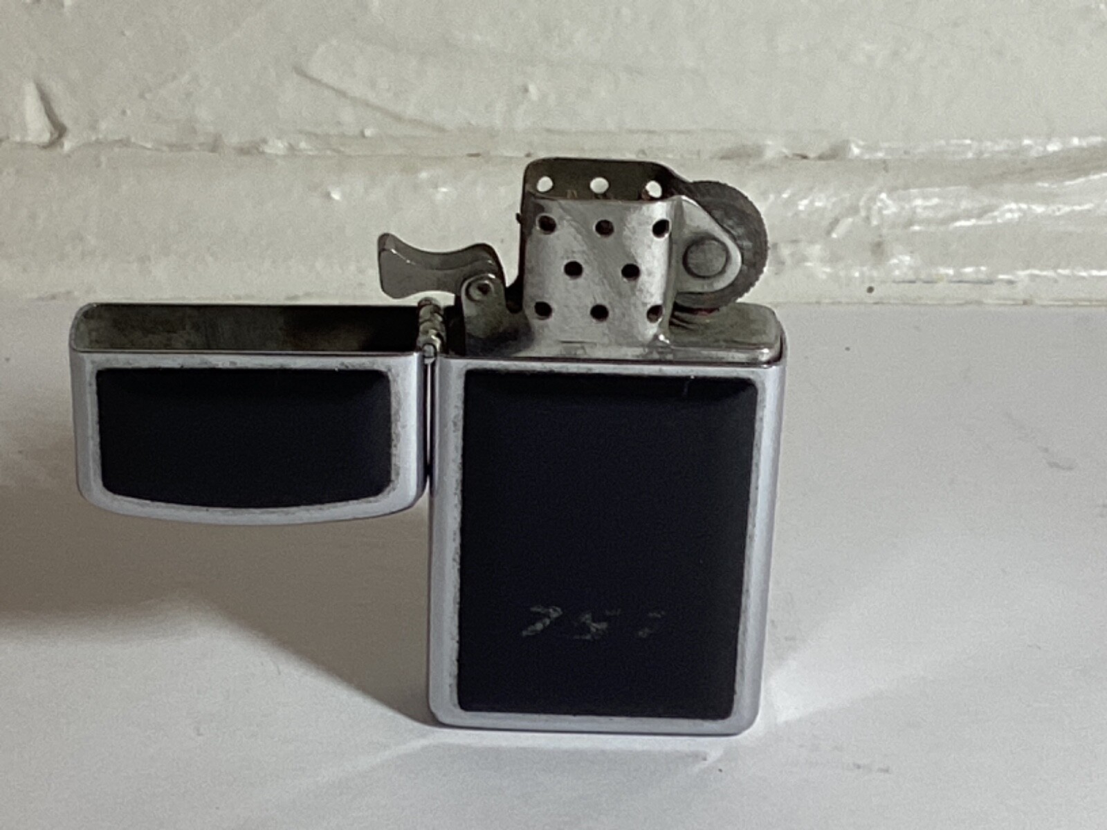 Vintage II Zippo I Lighter Black & Chrome Case 1971 BOEING 757 Advertising