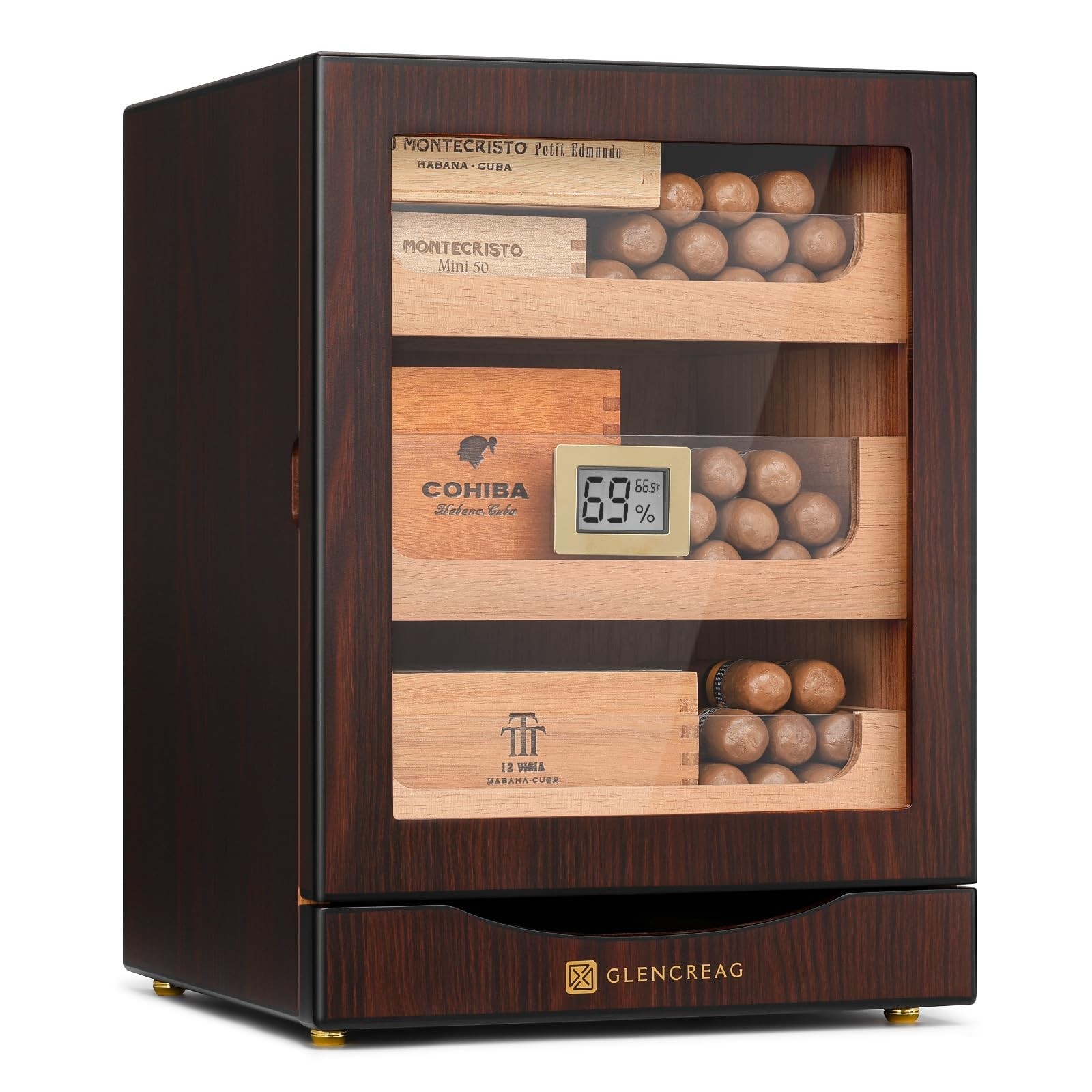 MET-1031 Cigar Humidor Cabinet for 150 Cigars – Spanish Cedar Lining, Digital…