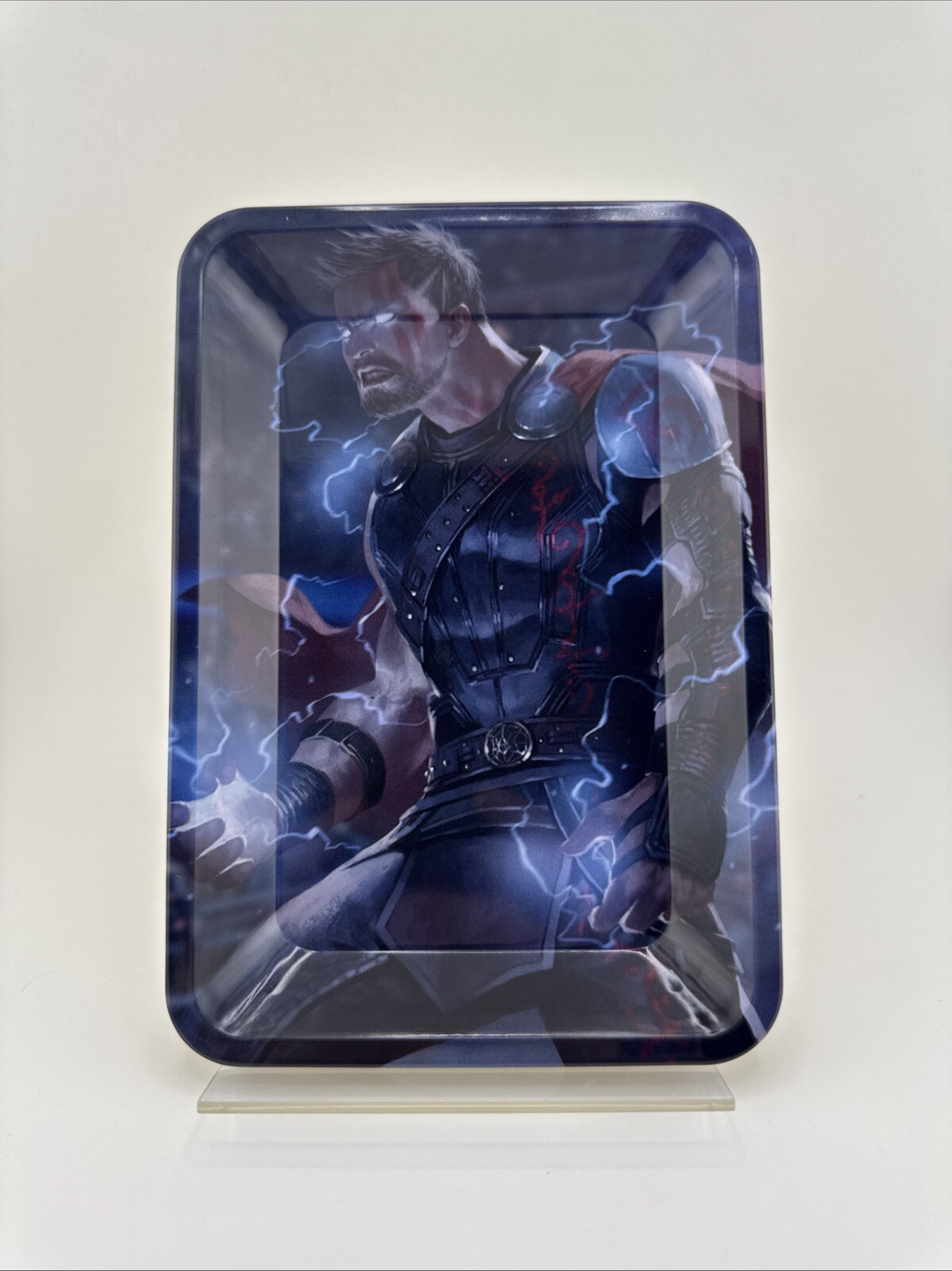 NEW METAL ROLLING TRAY SMALL 7” X 5” PREMIUM DESIGN GOD OF THUNDER