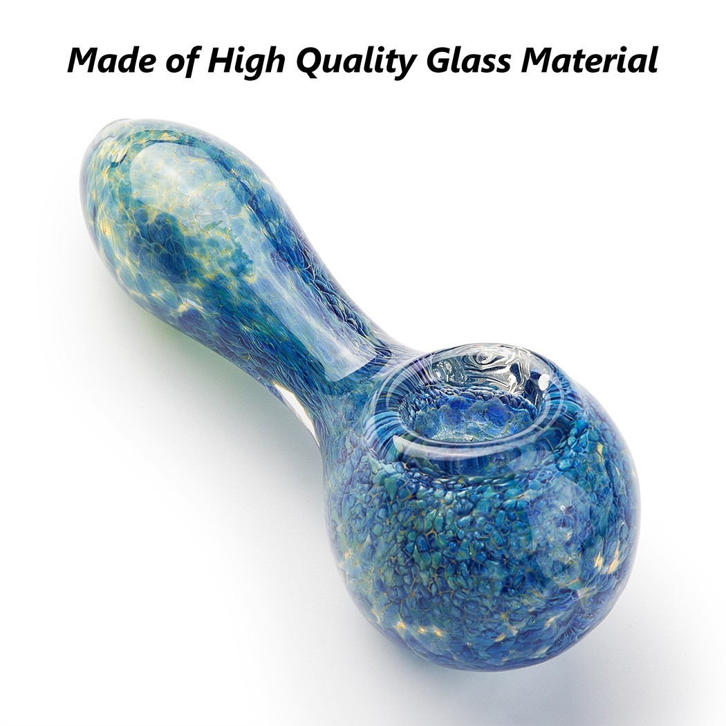 4″ Lava Style Tobacco Smoking Glass Pipe Collectible Handmade Pipes with Box
