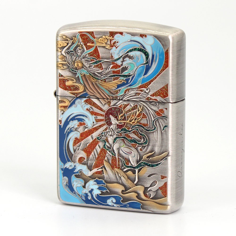 Zippo lighter 162 Armor Custom 3D Colors Rendering Nine-Colored Deer Special Box
