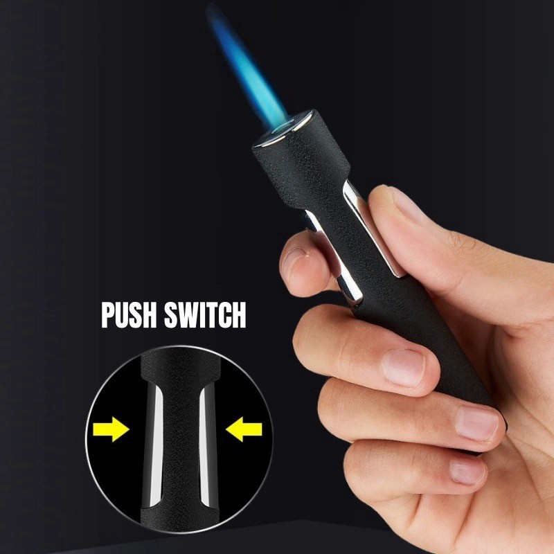 3PCS Butane Torch Lighter 3.4 Inch Long Adjustable Windproof Refillable Butane