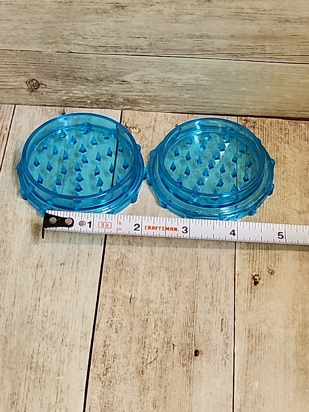 3 INCH HARD ACRYLIC PLASTIC 2-PIECE TOBACCO & HERB GRINDER – Blue