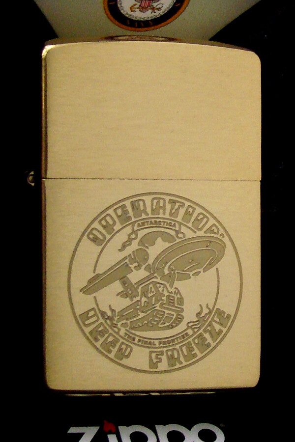 Operation Deep Freeze Antarctica Zippo “The Final Frontier” Brushed Brass 2021