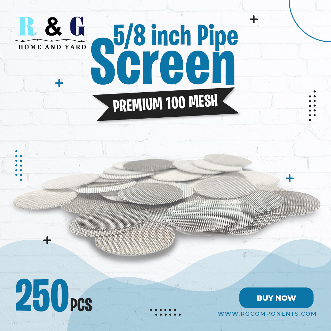 Premium 100 Mesh 5/8” (16 MM) Dia. Stainless Steel Pipe Screen Filters 250 pcs
