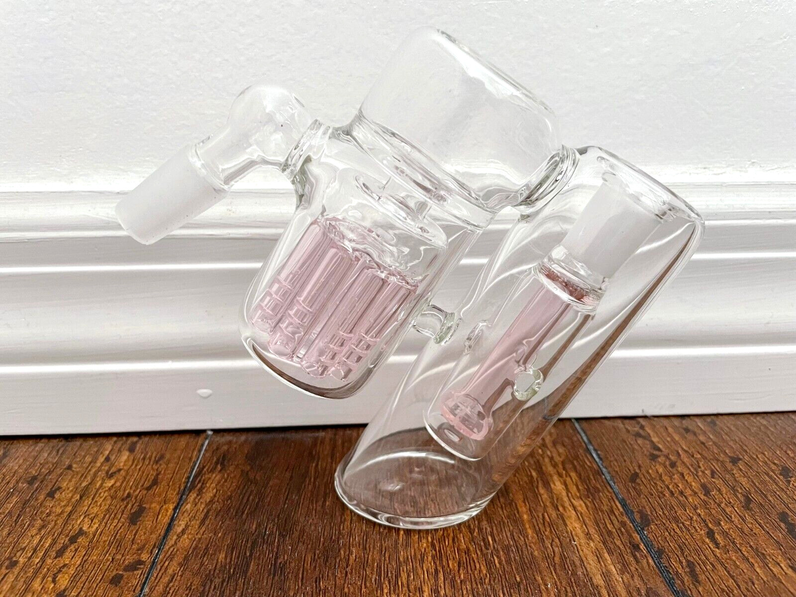 14MM GLASS WATER PIPE ASH CATCHER PINK SHOWERHEAD 6ARM PERC