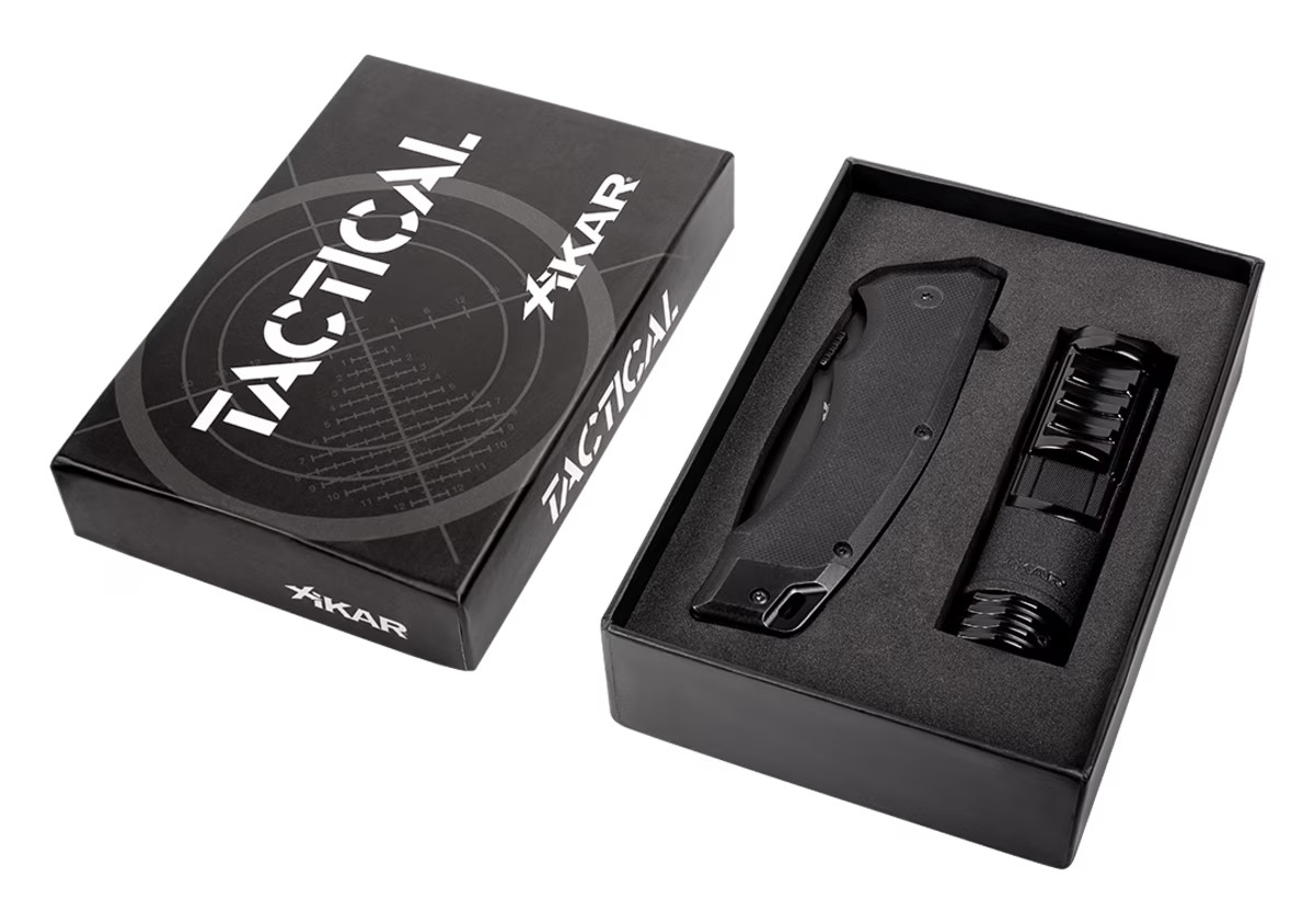 Xikar Gift Set Tactical Cigar Lighter and Knife Black in Gift Box