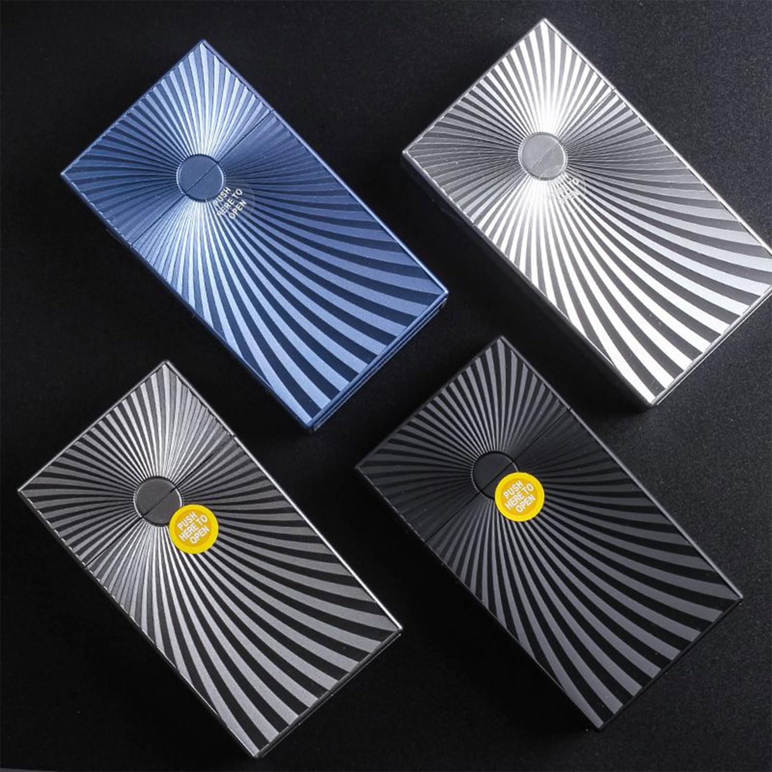 Cigarette Case Box 100mm Cigarettes 100’s Size Women and 100mm, Silver+Black