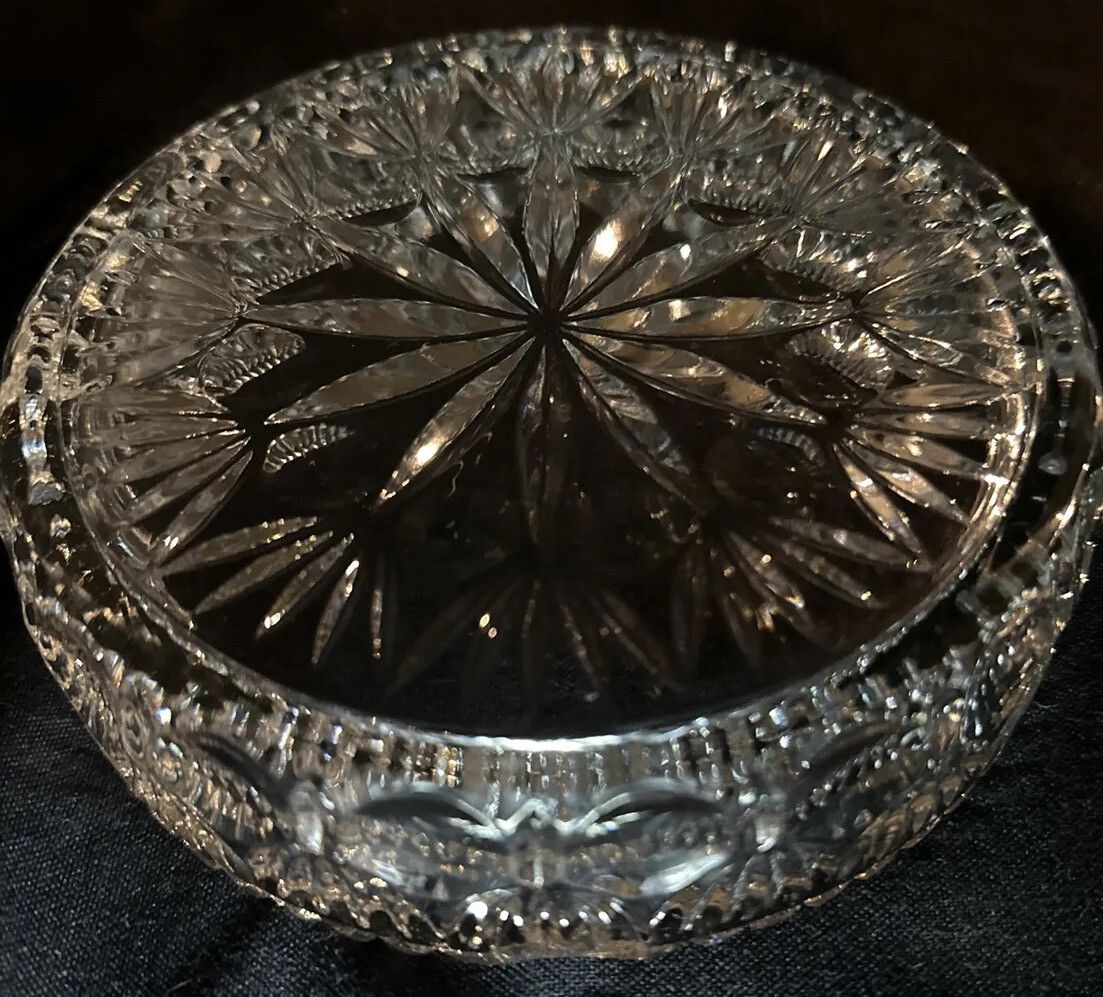 Princess House Ashtray Rainbow Crystal Dish Tobacciana Collectible 6”
