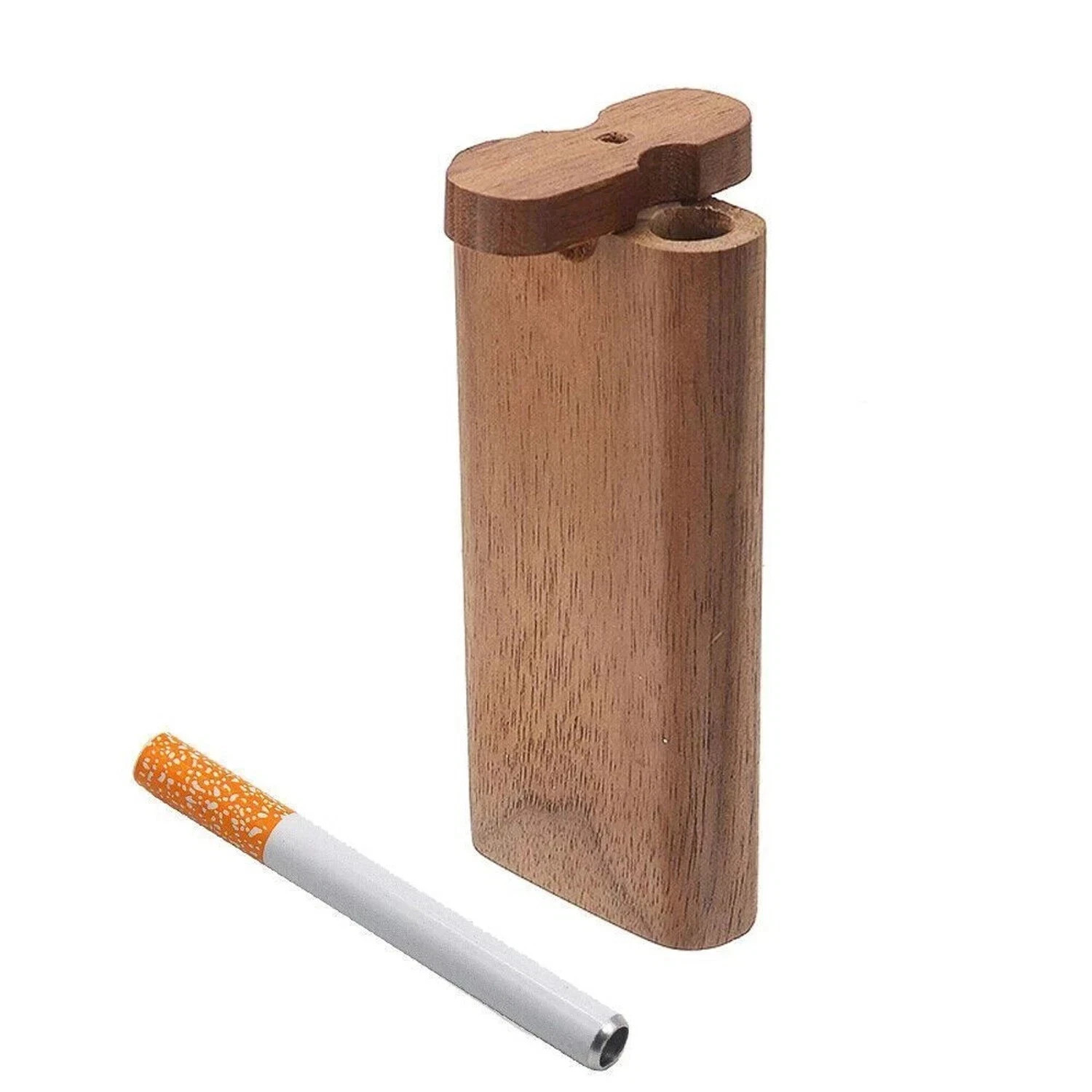 12P Wooden Dugout Pipe Self Cleaning Metal Bat Poker Smoking Pipe One Hitter Kit