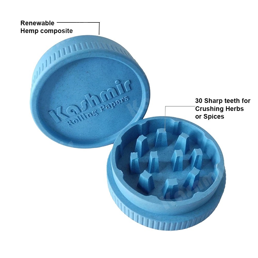 Tobacco Herb Spice Grinders 2-Peice Design Bio-degradable Pocket-Sized Blue