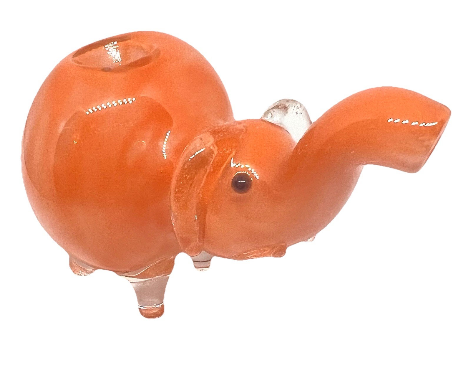 4″ Collectible Orange Elephant Glass Tobacco Hand Smoking Pipe