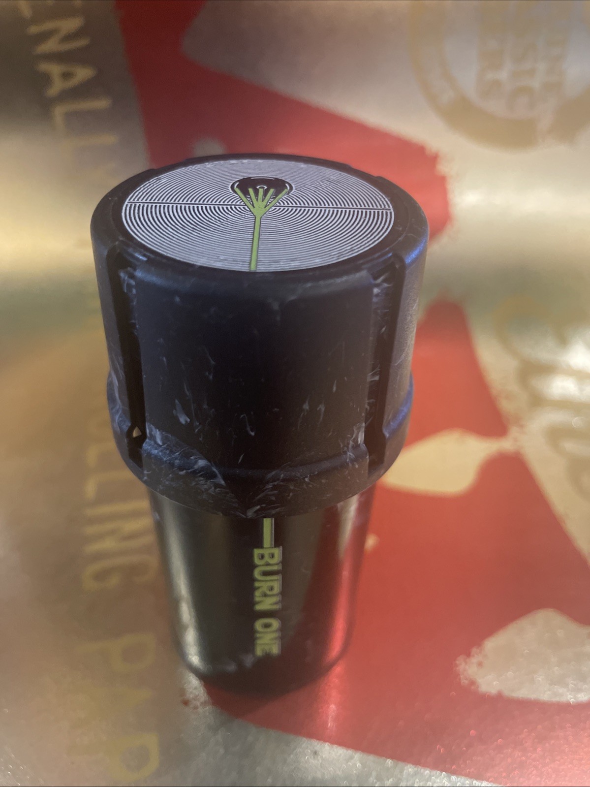 The Medtainer Storage w/ Grinder Death Star Black Marble Medtainer – 20 Dram