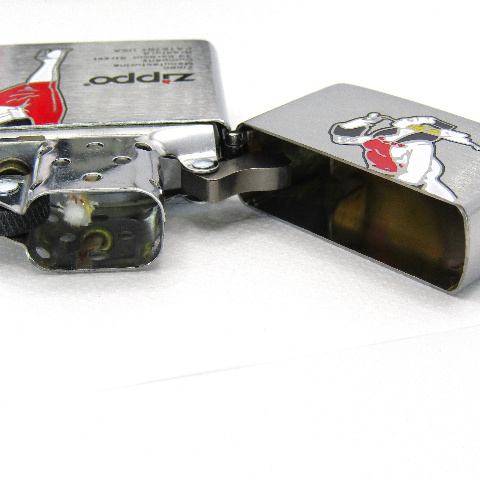 Windy Girl Design Silver Red Zippo Oil Lighter 2022 MIB