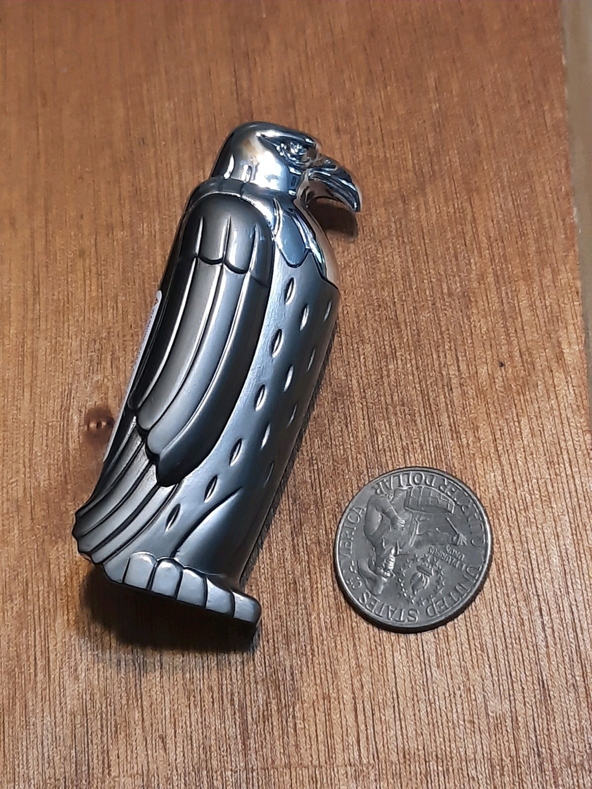 Vtg Lighter Novelty Gun Metal Gray American Eagle Torch Lights NoGuarantee M5