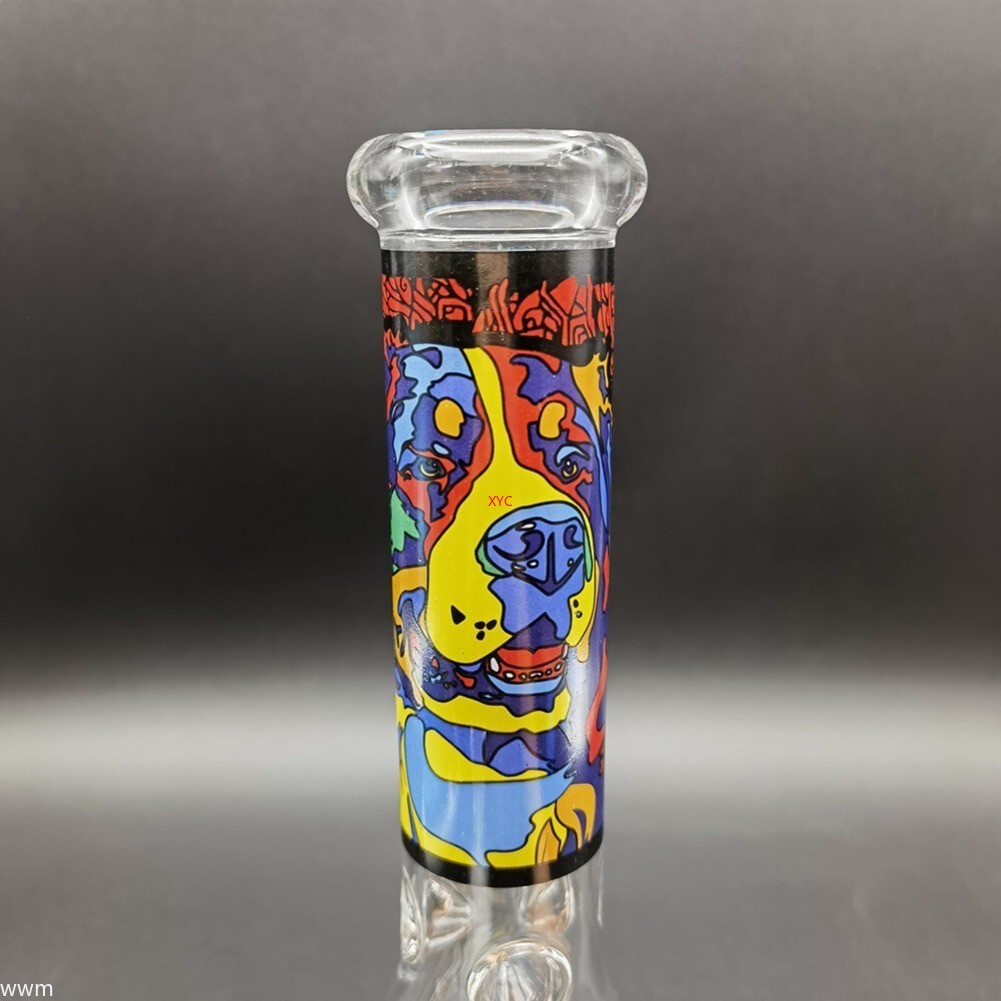 25cm Art Printed Glass Bong Smoking Hookah Water Pipe Hand Pipes 14mm Bowl
