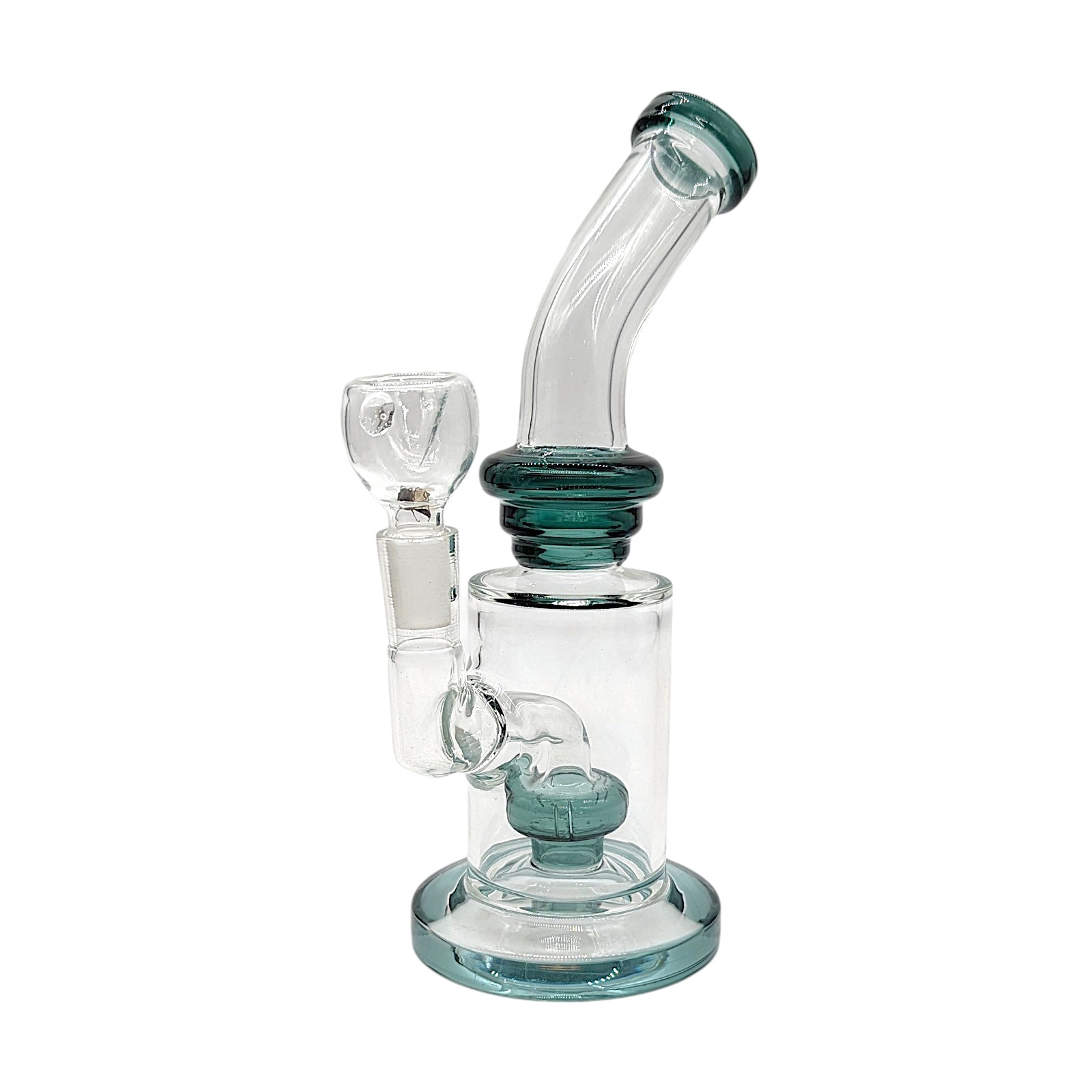8″ Glass Waterpipe Straight Base Shower Head Perc Mini Bong