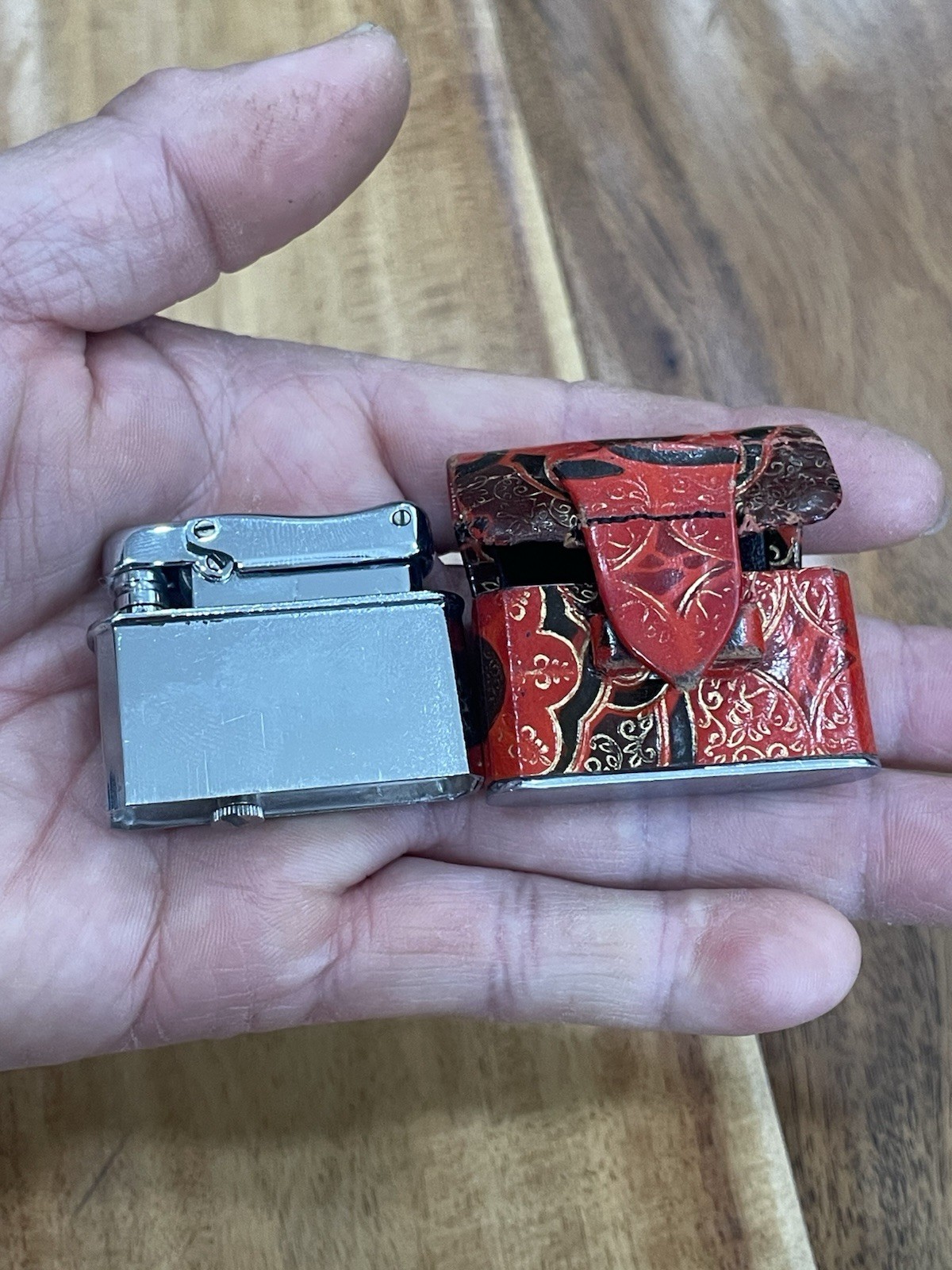 Vintage Beautiful 1950s Ibelo Monopol Pocket Lighter (Germany) Working