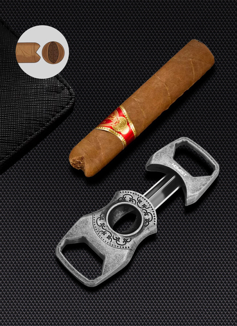 Vintage Stainless Steel Cigar Cutter 23MM V-Cut Premium Guillotine Cigar Tool