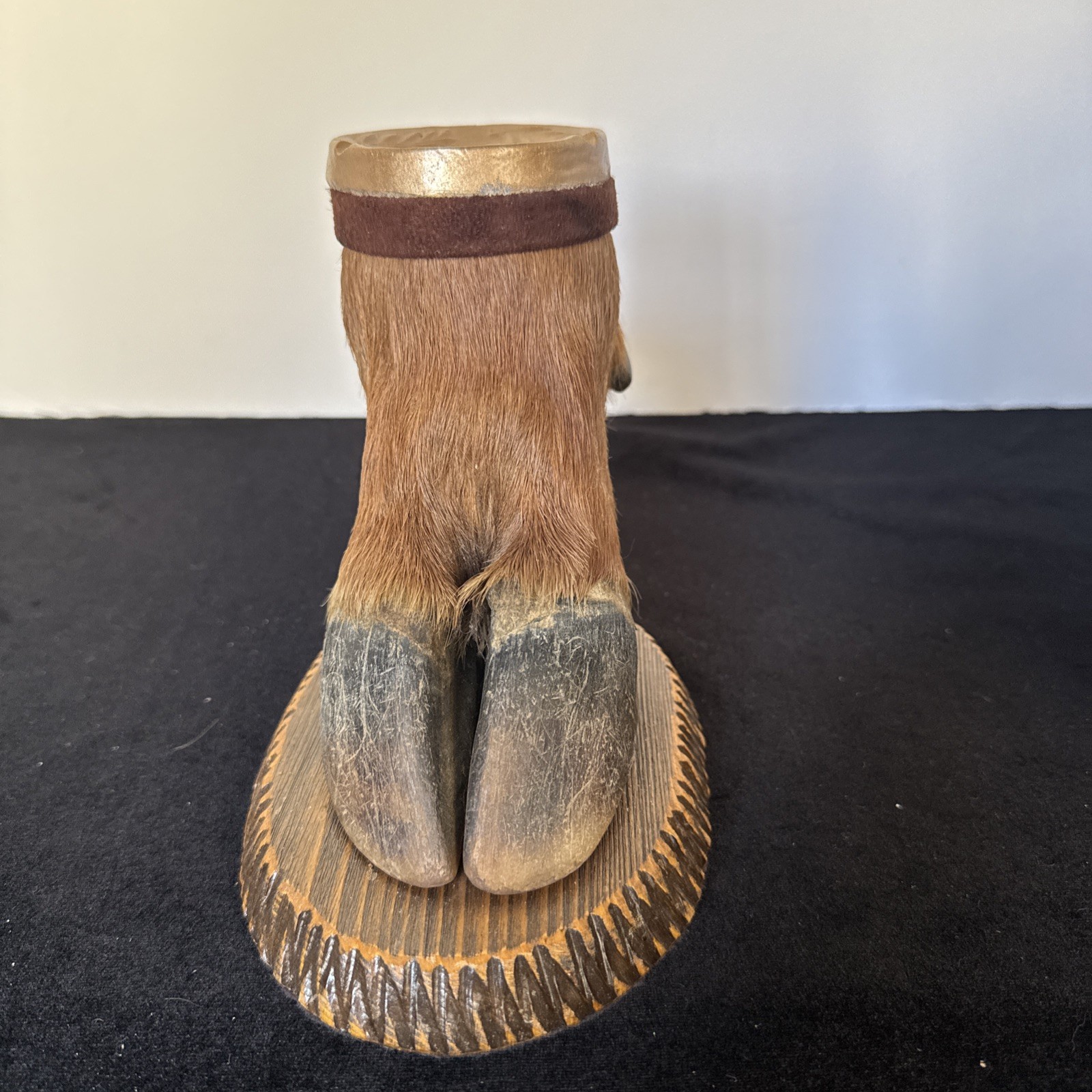 MCM Taxidermy Elk Hoof Ashtray Rustic Hunting Lodge Cabin Decor 1950s Vintage