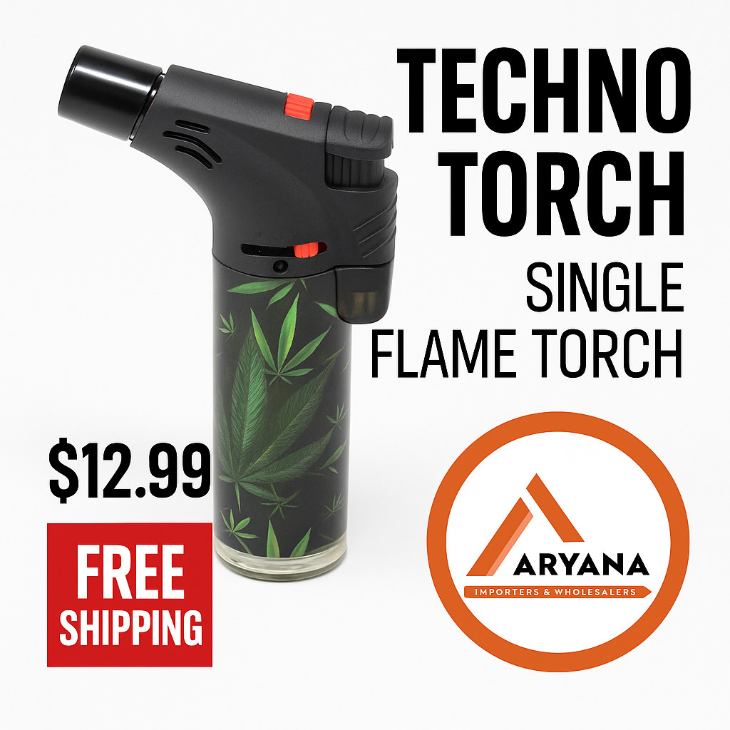 Techno Torch – Single Jet Flame Torch (1ct Flower Series) | FREE SHIPPING