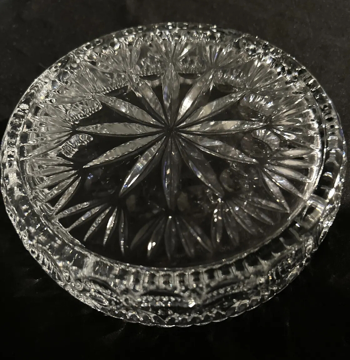 Princess House Ashtray Rainbow Crystal Dish Tobacciana Collectible 6”