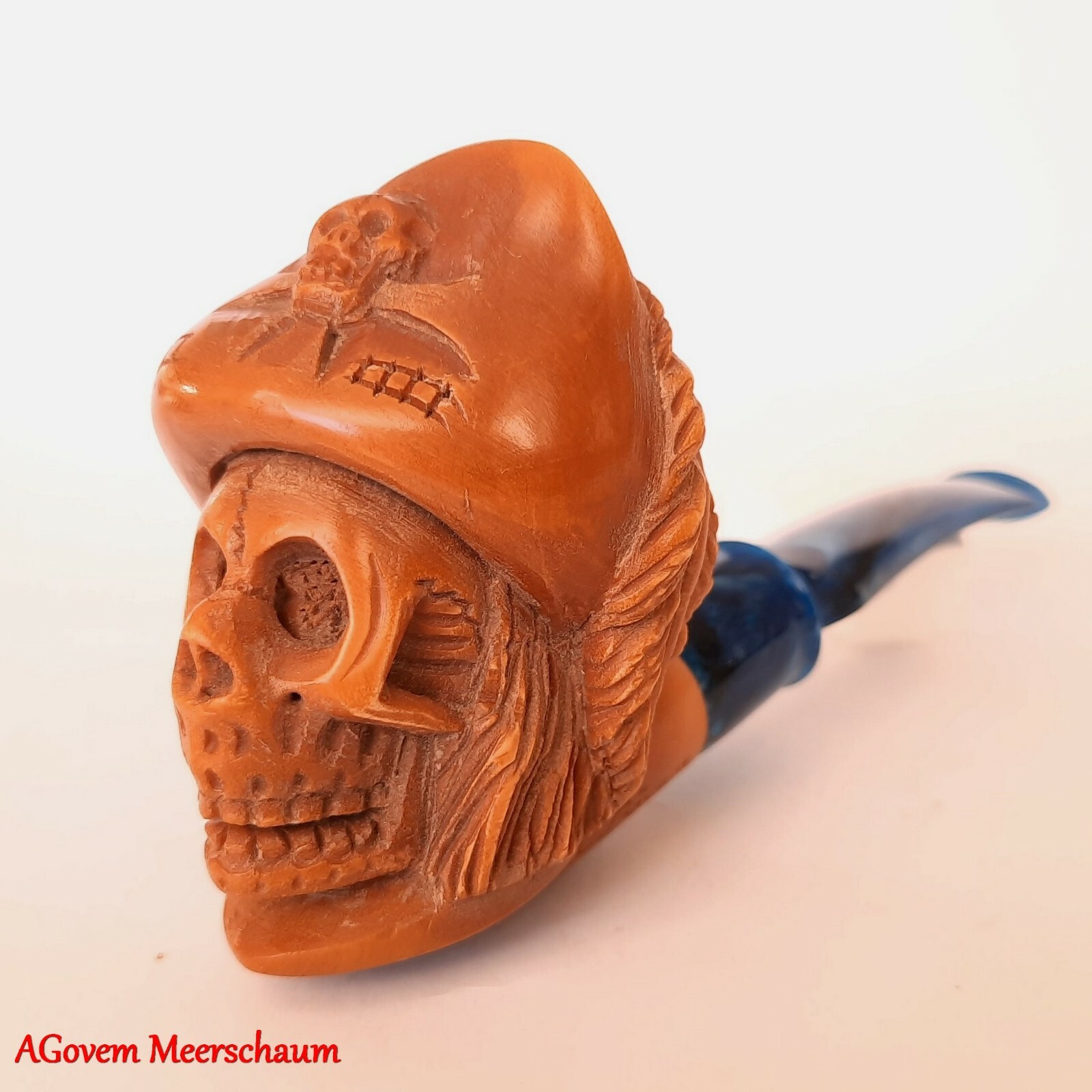 PIRATE Meerschaum Pipe, Estate Smoking Pipe, Block Meerschaum Pipe Pipa AGM-444